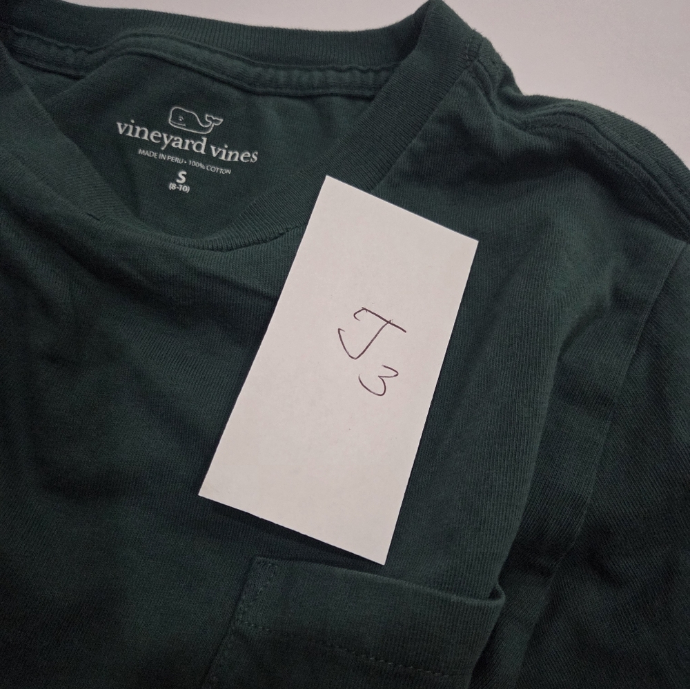 Vineyard Vines Green Long Sleeve Shirt Happy Holidays Sz.S(8-10) - Picture 9 of 9